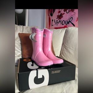 BOGS unisex-child Rainboot Plush Rain Boot